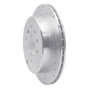 Mazda 929 Brake Rotor (1) - Rear Left - R1 Concepts - Drilled & Slotted - Silver - `92-`06